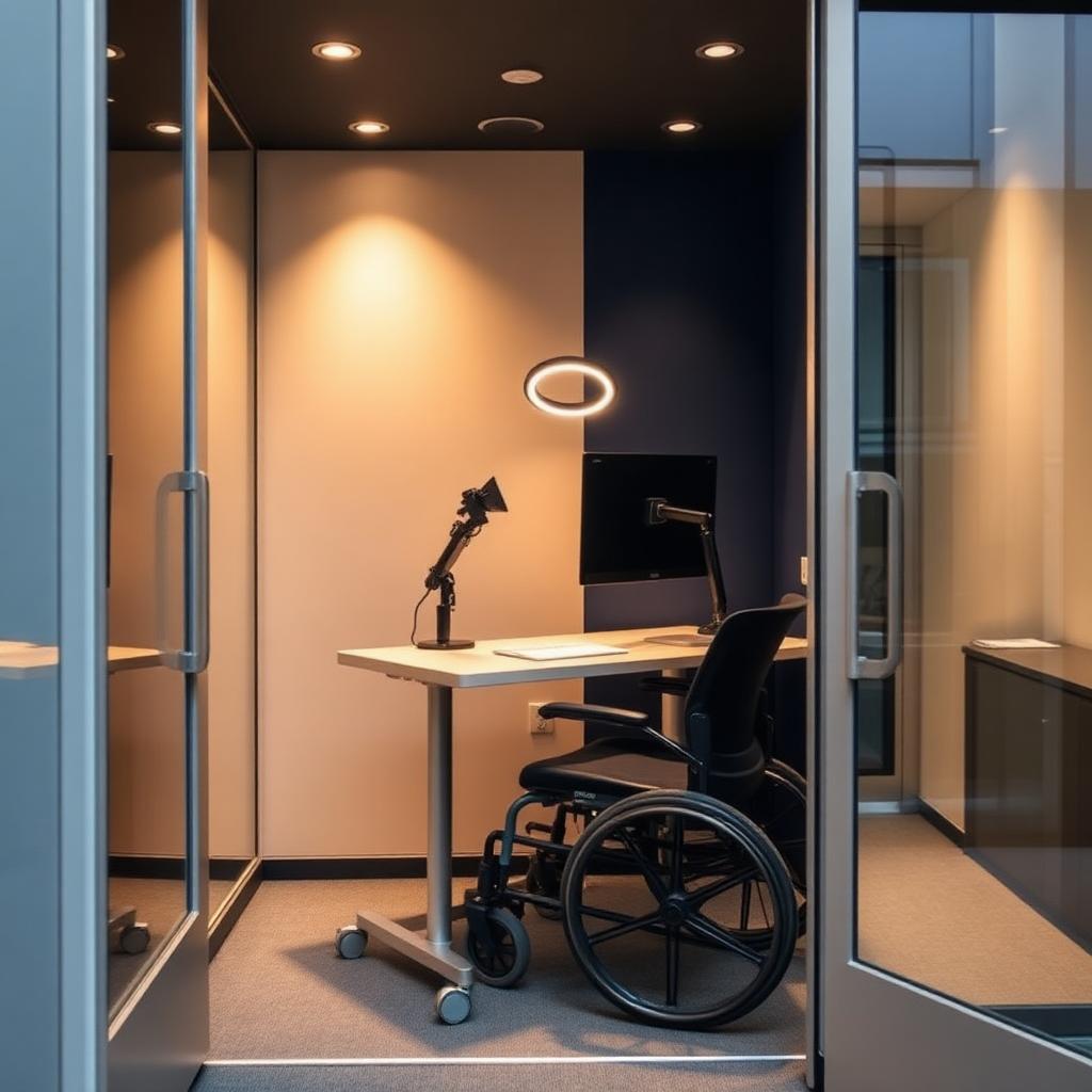 Accessible AI Career Pod interior at NEguso AI Career Hub